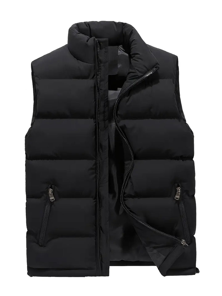 Men's Quilted Puffer Vest with Zip Pockets