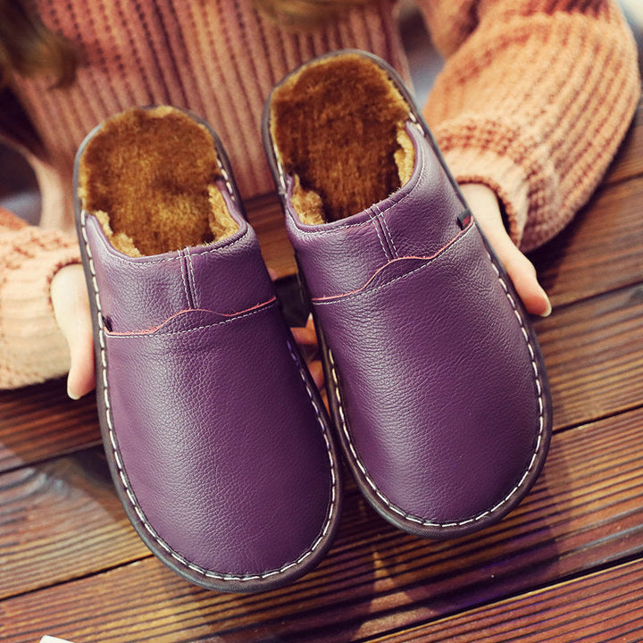 Fur-Lined Slippers with Waterproof Sole
