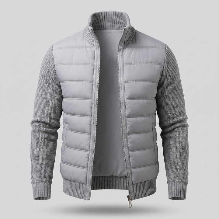 Men's Hybrid Puffer Jacket with Fleece Sleeves