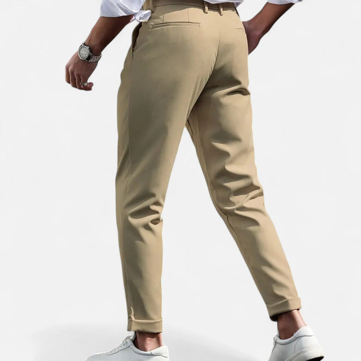 Men's Pleated Tapered Suit Trousers