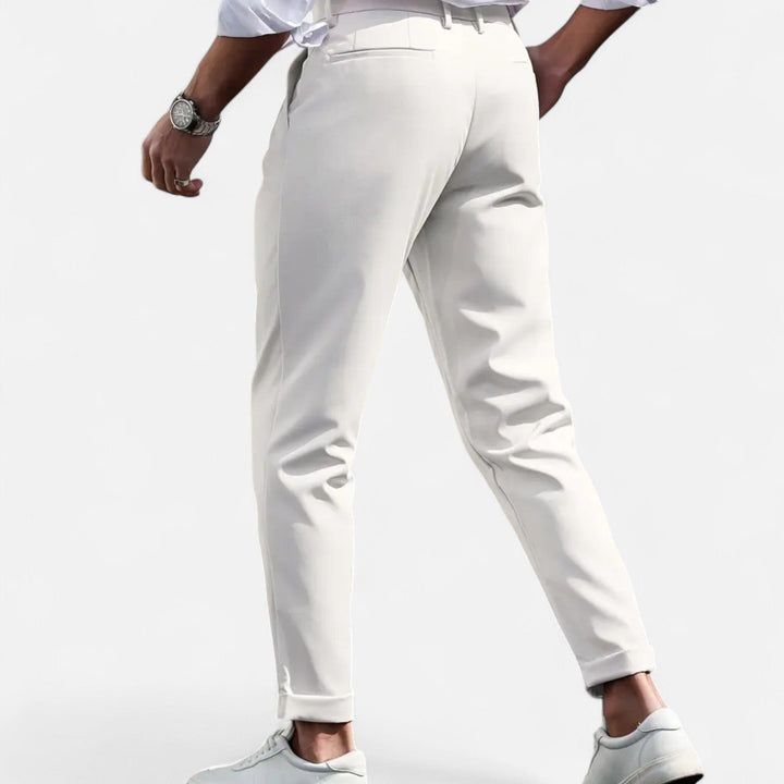 Men's Pleated Tapered Suit Trousers