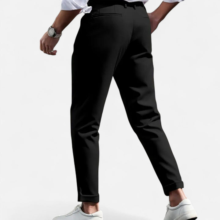 Men's Pleated Tapered Suit Trousers