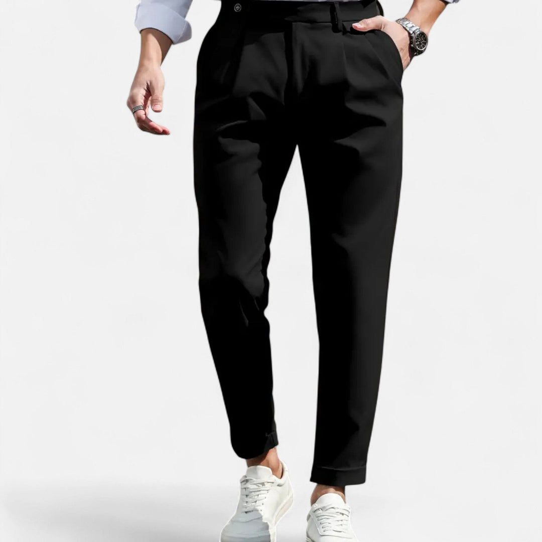 Men's Pleated Tapered Suit Trousers