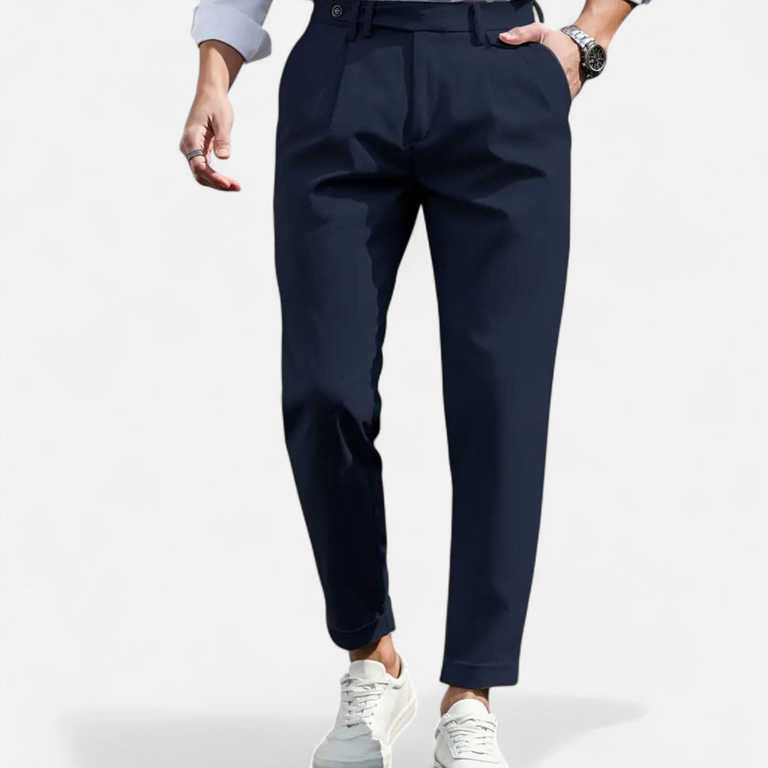 Men's Pleated Tapered Suit Trousers
