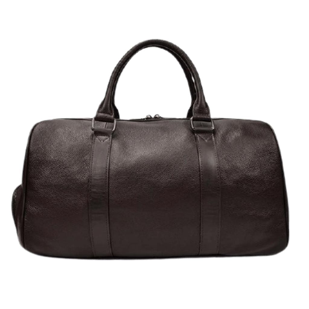 Leather Duffel Bag with Double Top Handle