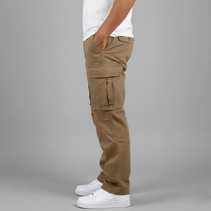 Men's Cotton Cargo Trousers with Utility Pockets