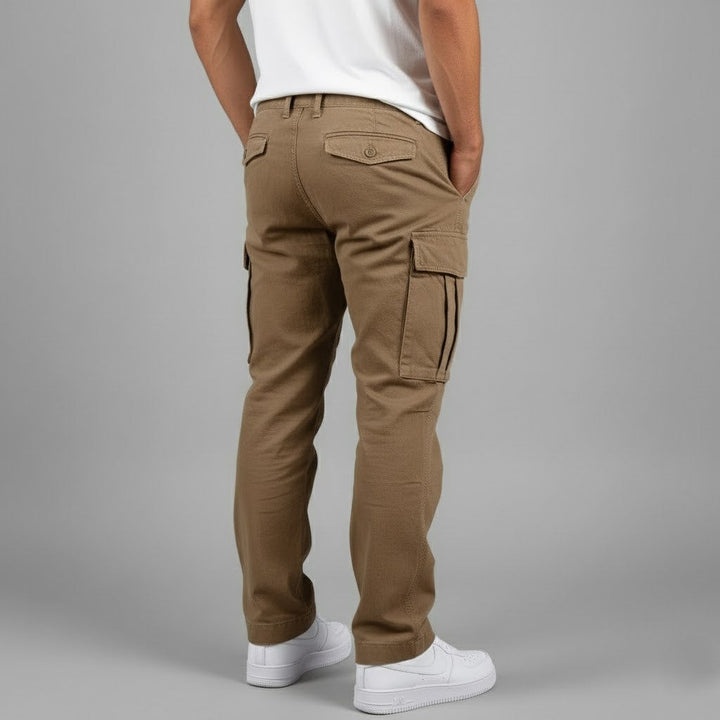 Men's Cotton Cargo Trousers with Utility Pockets