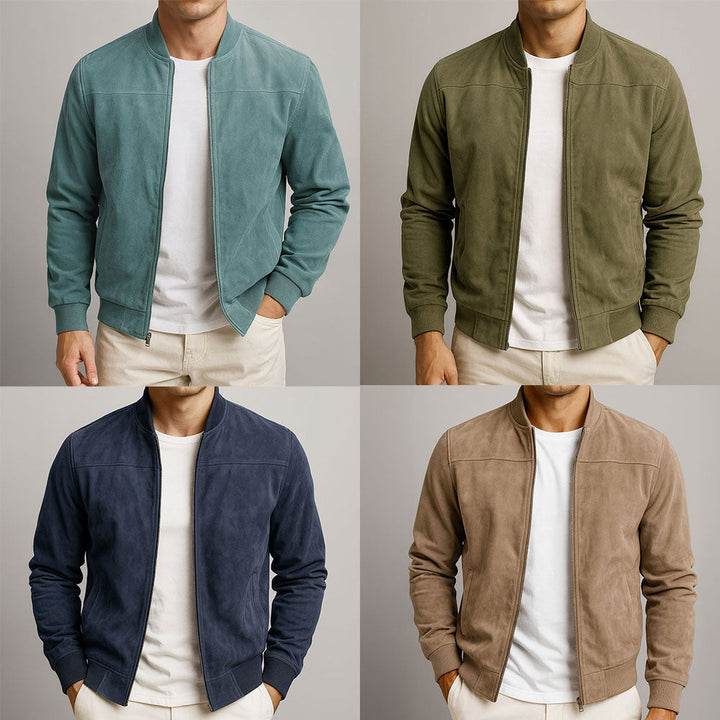 Men's Suede Bomber Jacket