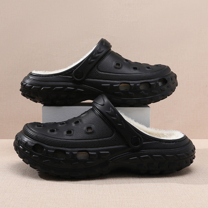 Fleece-Lined Clog Mules with Vented Design