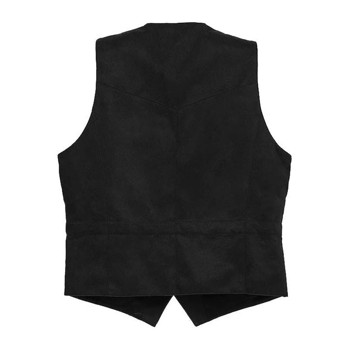 Men's Suede Western Waistcoat with Button Front