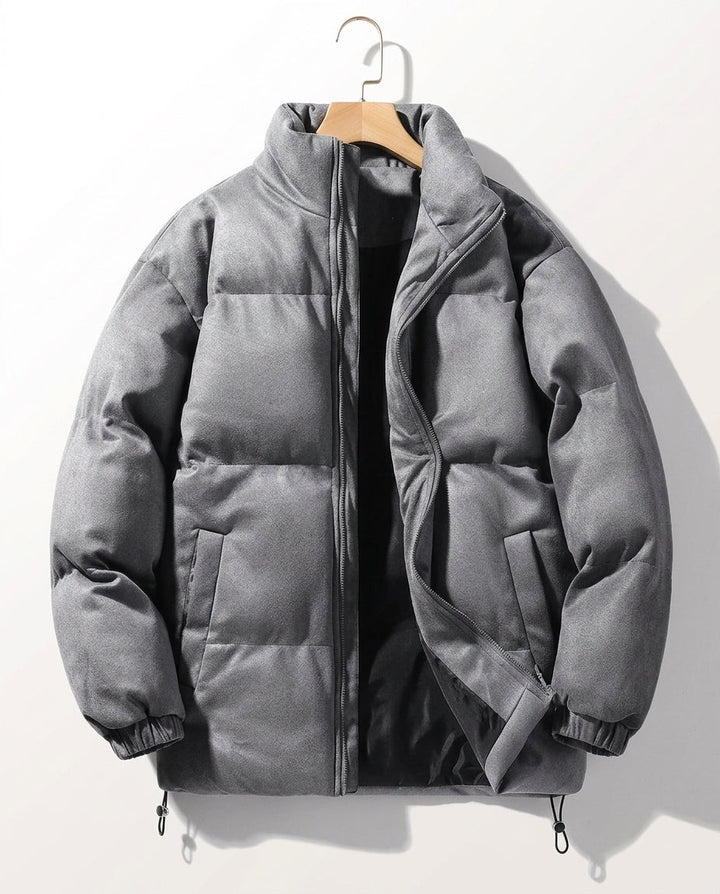 Men's Oversized Puffer Jacket with Drawstring Hem