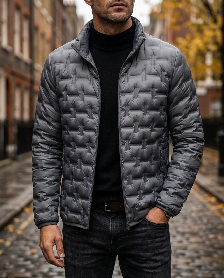 Men's Chevron Quilted Puffer Jacket