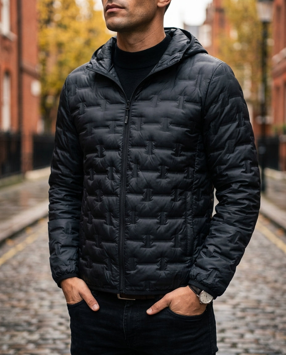 Men's Chevron Quilted Puffer Jacket