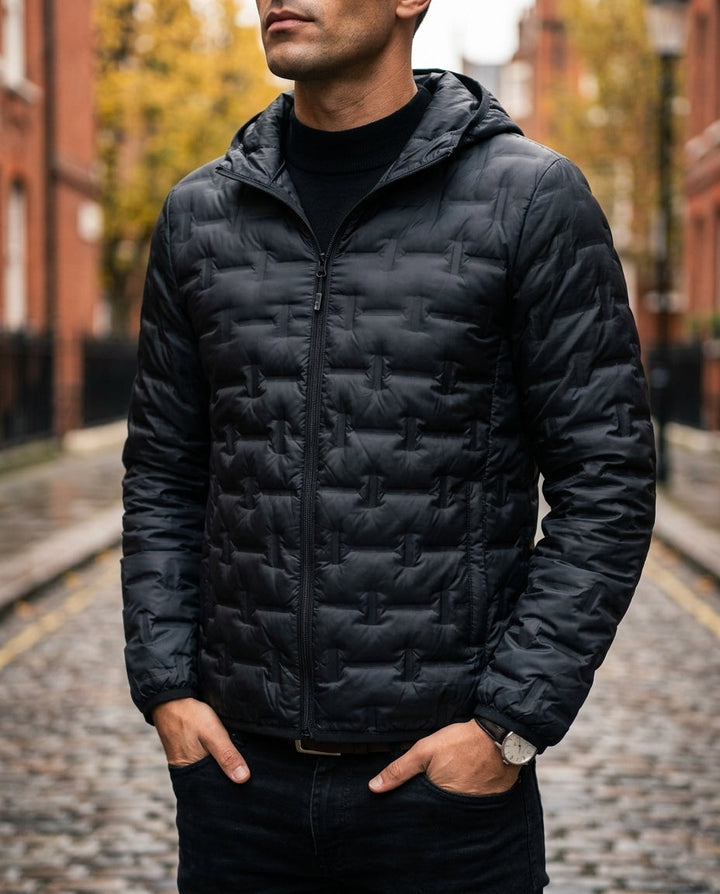 Men's Chevron Quilted Puffer Jacket