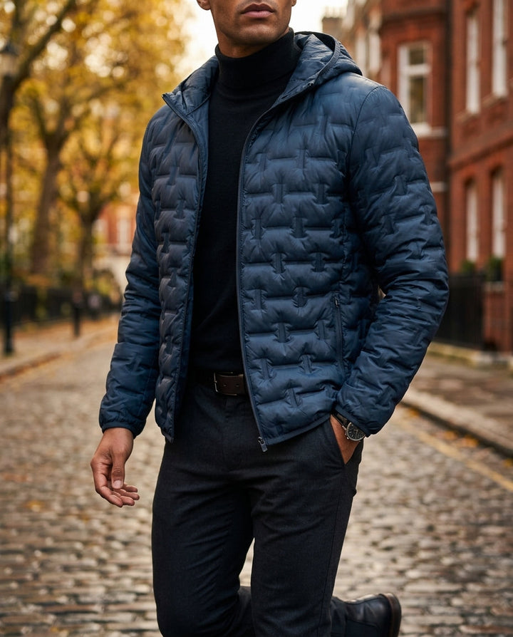 Men's Chevron Quilted Puffer Jacket