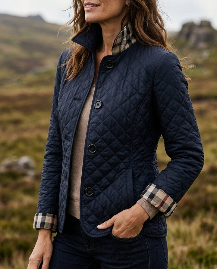 Women's Lightweight Quilted Jacket with Button Front
