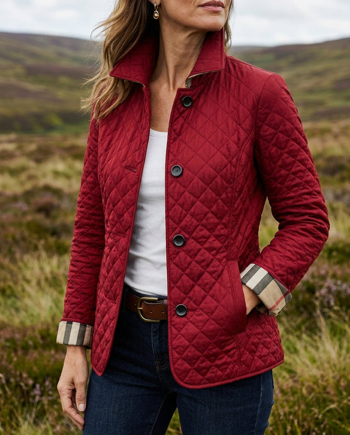Women's Lightweight Quilted Jacket with Button Front