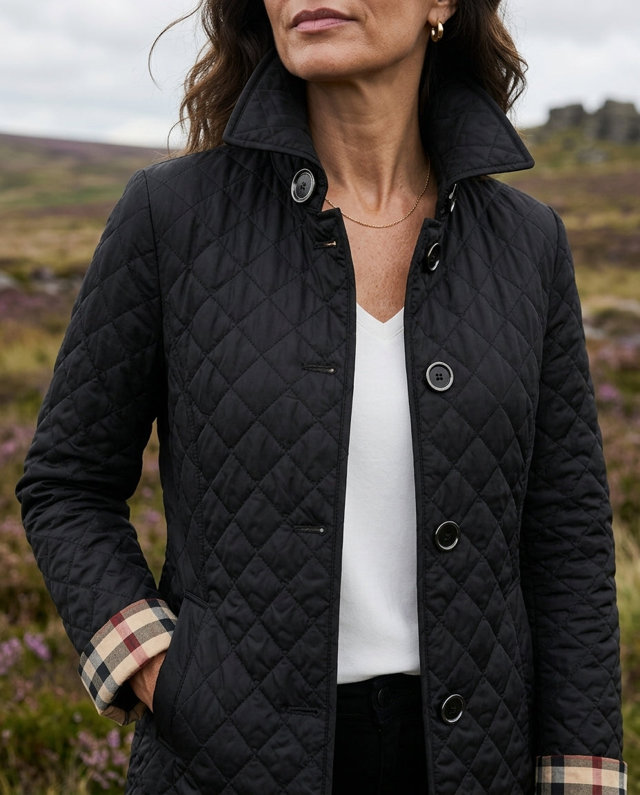 Women's Lightweight Quilted Jacket with Button Front