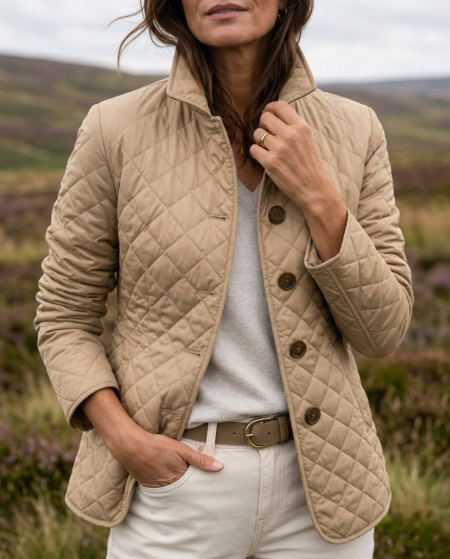 Women's Lightweight Quilted Jacket with Button Front