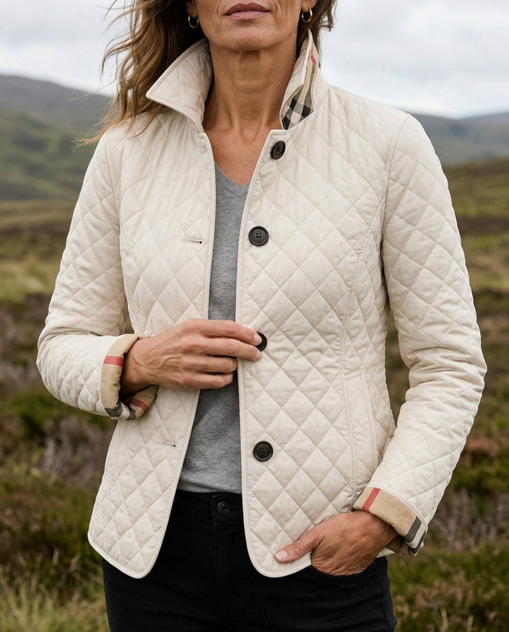 Women's Lightweight Quilted Jacket with Button Front