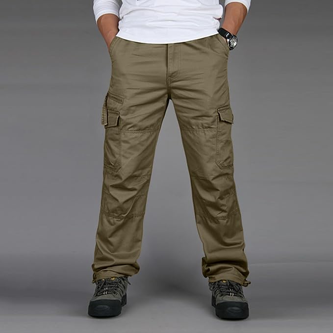 Men's Cargo Trousers with Zip Pocket Detail