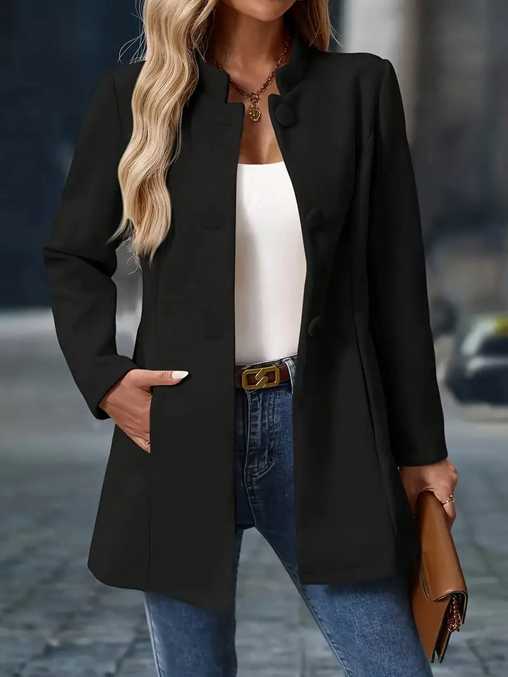 Women's Stand Collar Tailored Button Coat