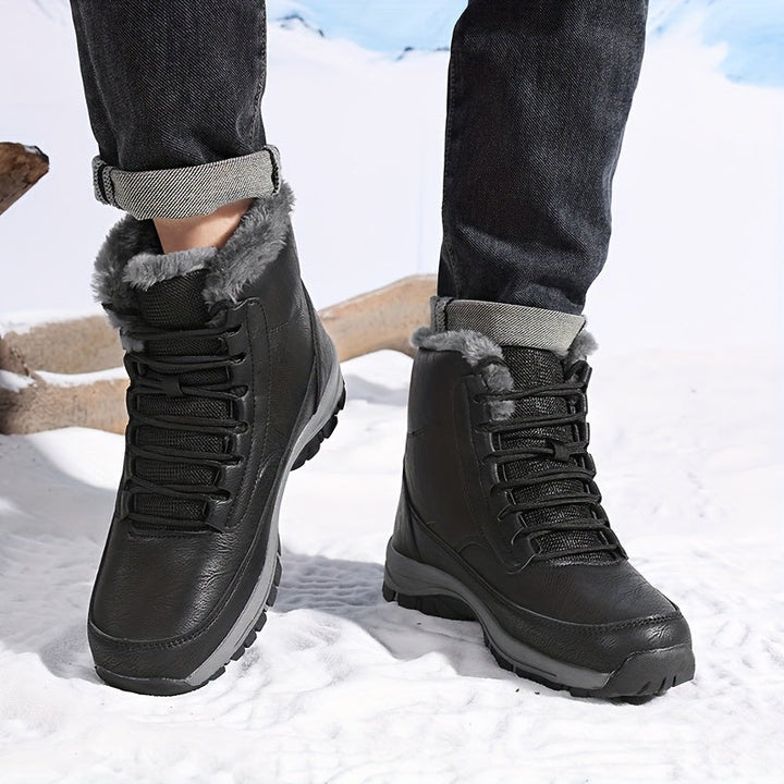 Bottes de neige isolantes à lacets avec doublure douillette