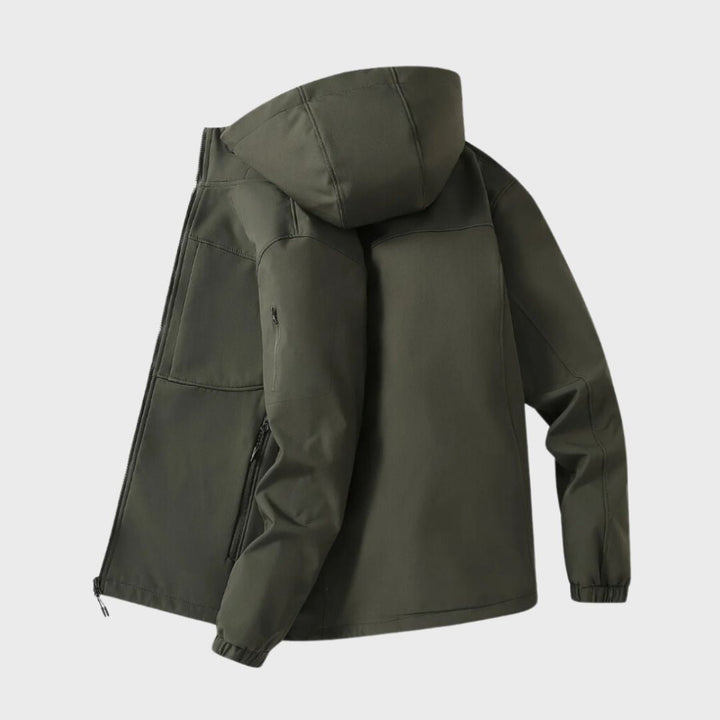 Men's Lightweight Hooded Rain Jacket with Zip Pockets