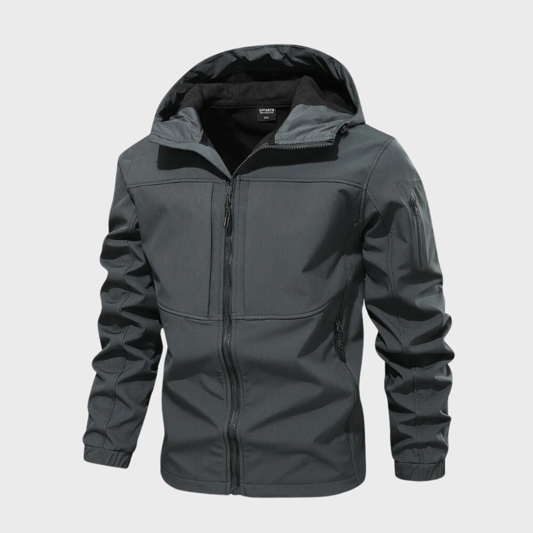 Men's Lightweight Hooded Rain Jacket with Zip Pockets