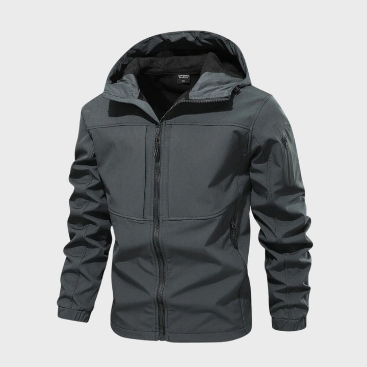 Men's Lightweight Hooded Rain Jacket with Zip Pockets