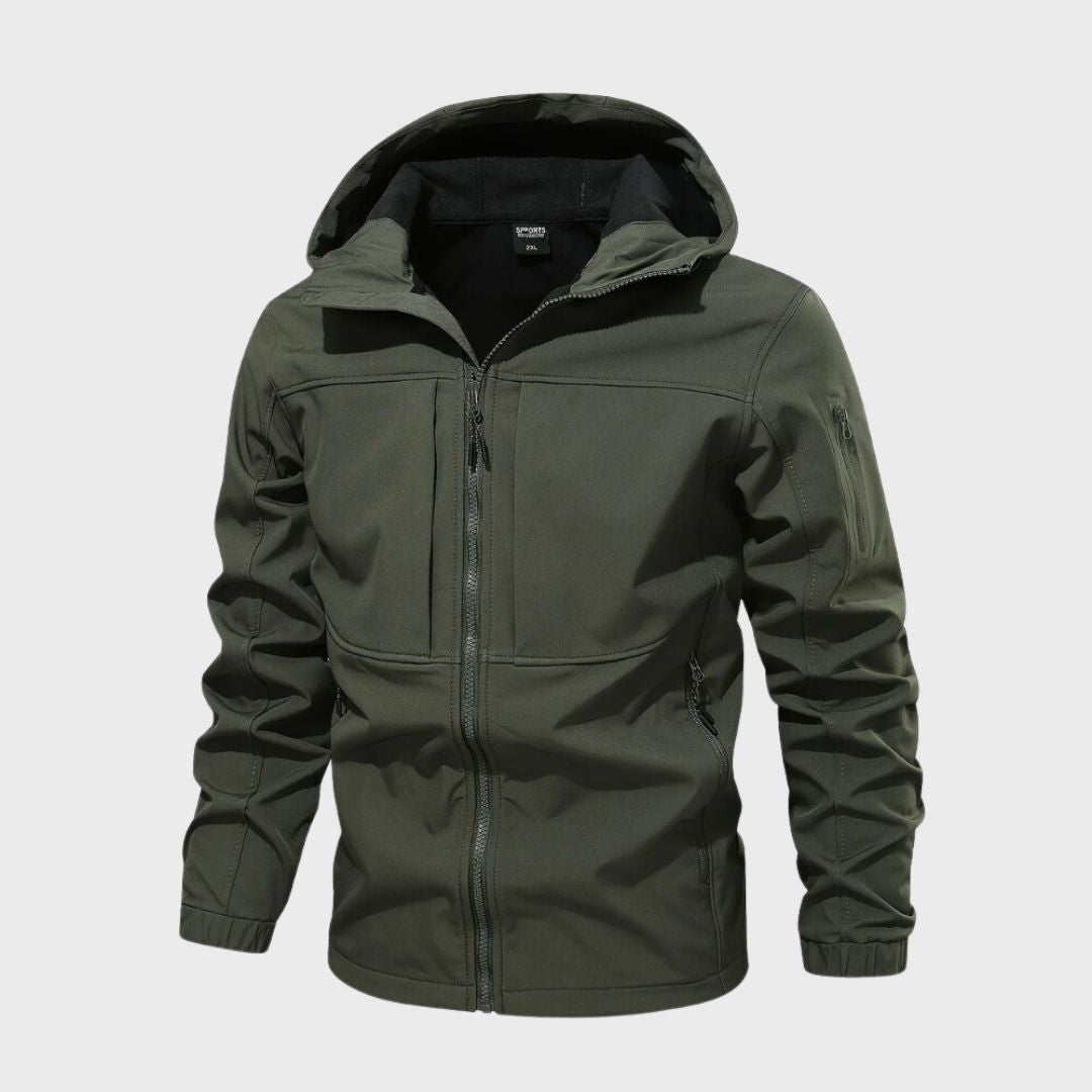 Men's Lightweight Hooded Rain Jacket with Zip Pockets