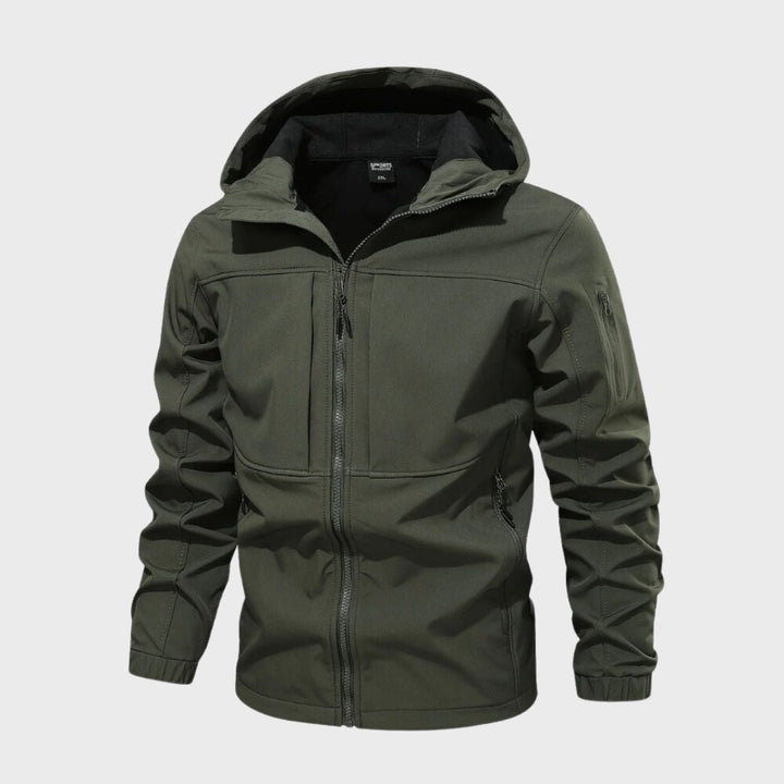 Men's Lightweight Hooded Rain Jacket with Zip Pockets