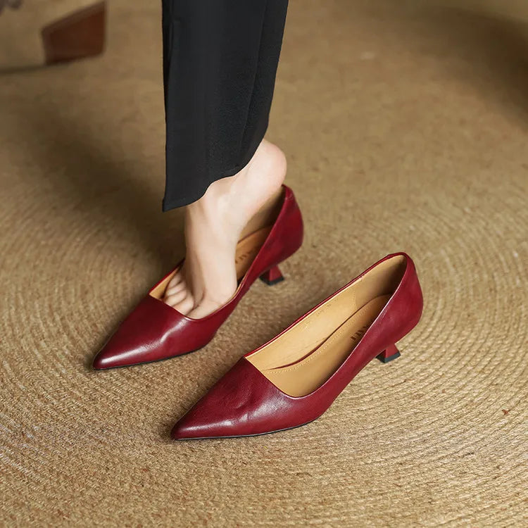 Women's Pointed Toe Kitten Heels with Slingback Strap