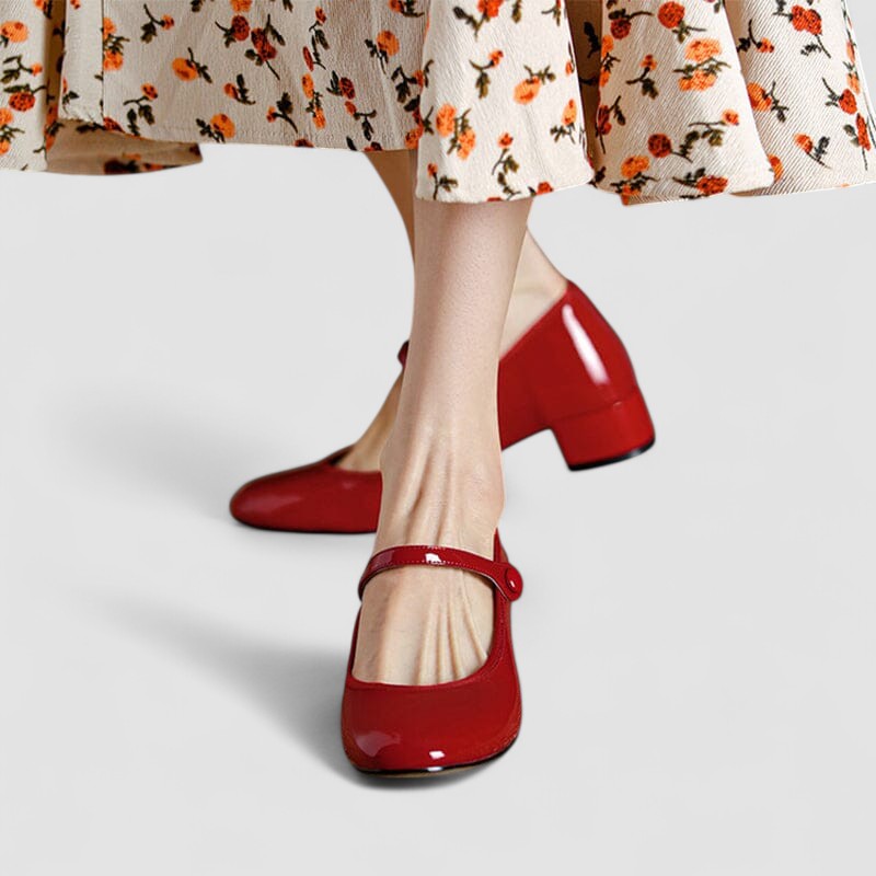 Women's Mary Jane Shoes with Low Block Heel