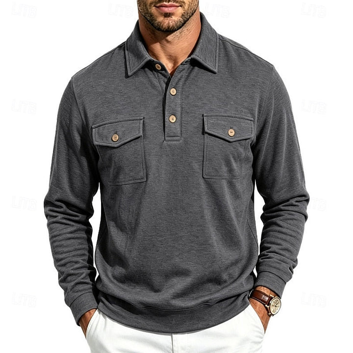 Men's Utility Polo Shirt with Chest Pockets
