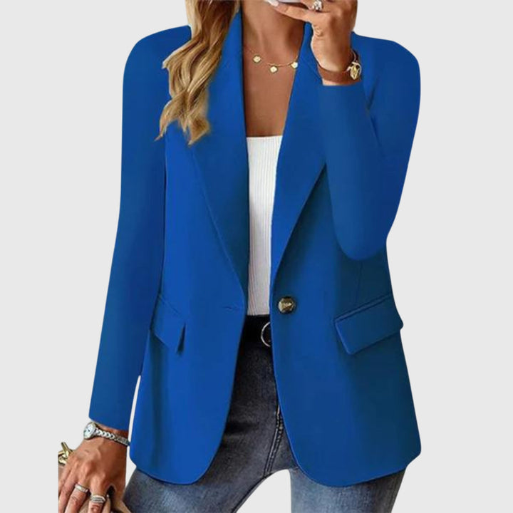 Women's Structured Blazer with Single Button Closure