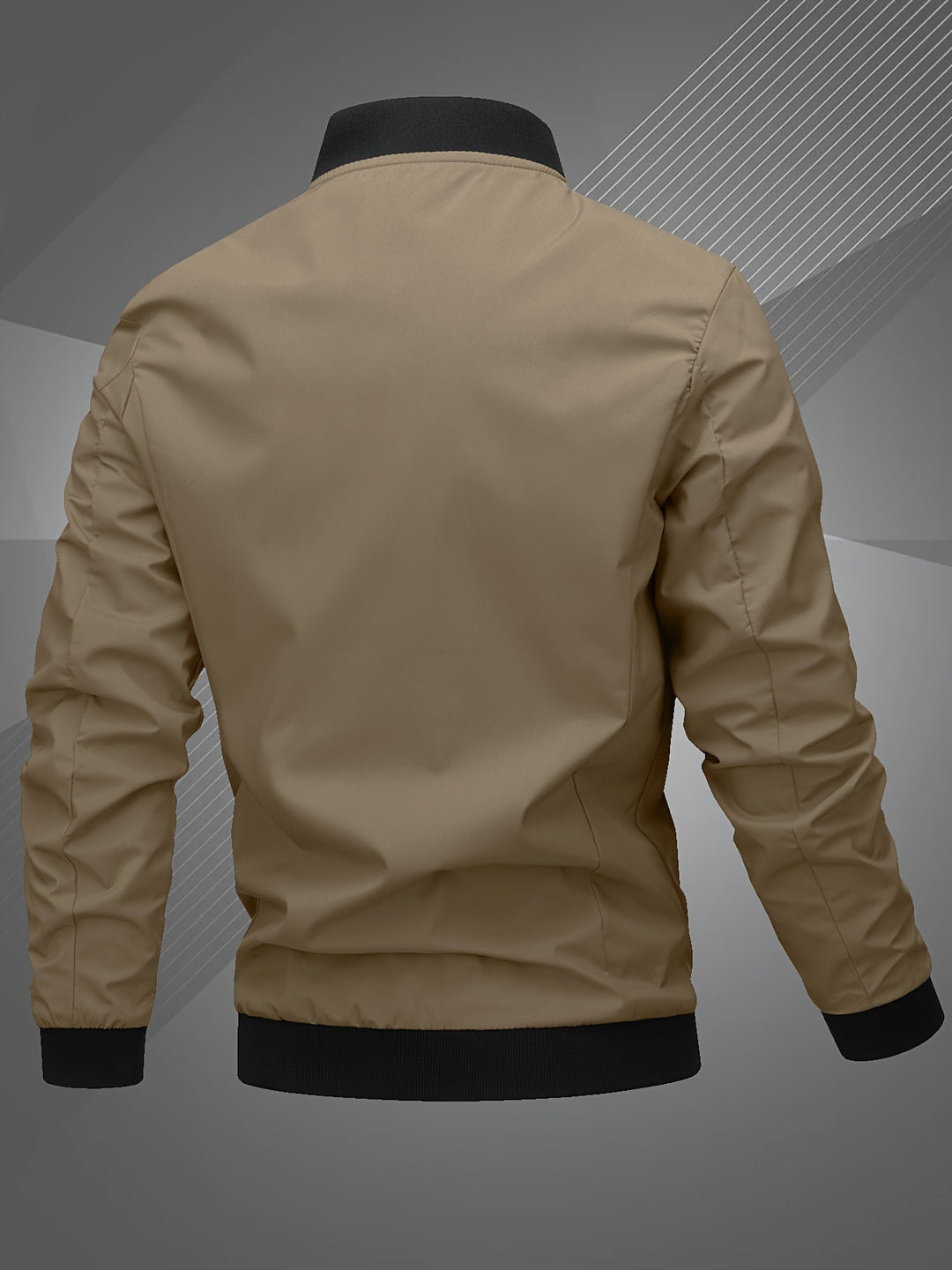 Men's Bomber Jacket with Stand Collar