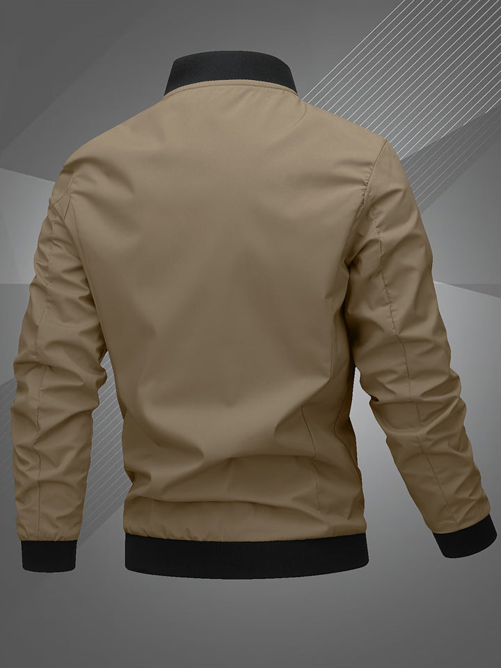 Men's Bomber Jacket with Stand Collar