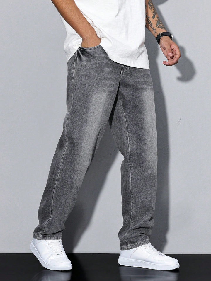 Men's Baggy Wide-Leg Denim Jeans