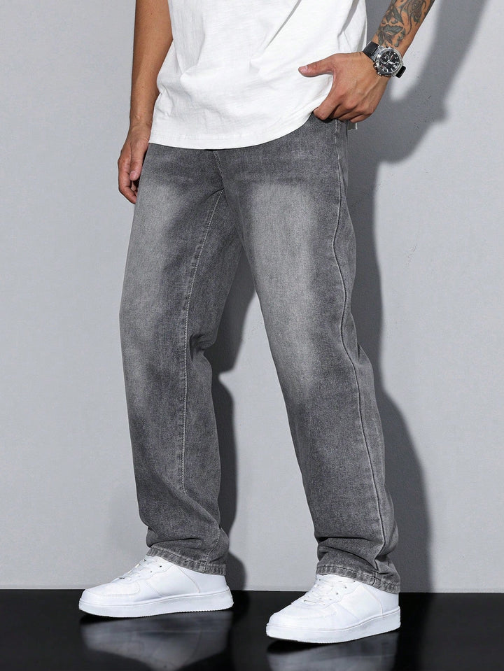 Men's Baggy Wide-Leg Denim Jeans