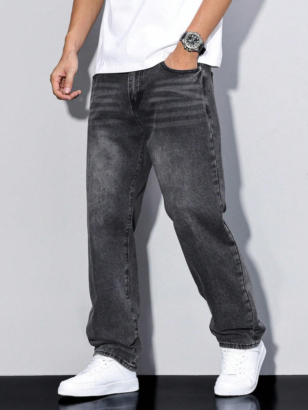 Men's Baggy Wide-Leg Denim Jeans