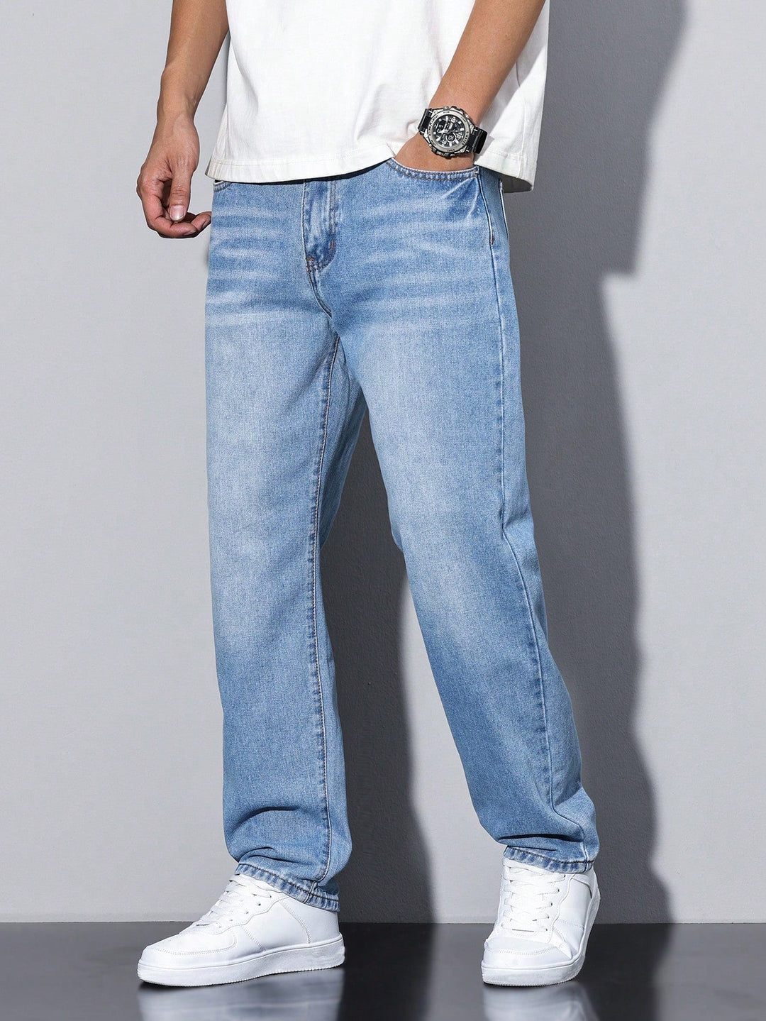 Men's Baggy Wide-Leg Denim Jeans
