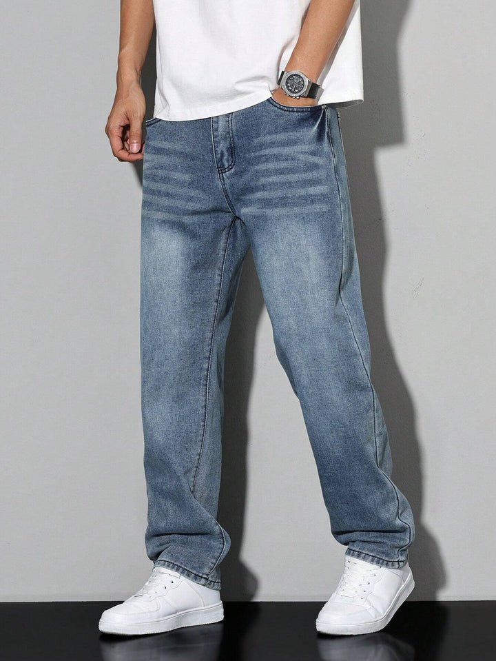 Men's Baggy Wide-Leg Denim Jeans