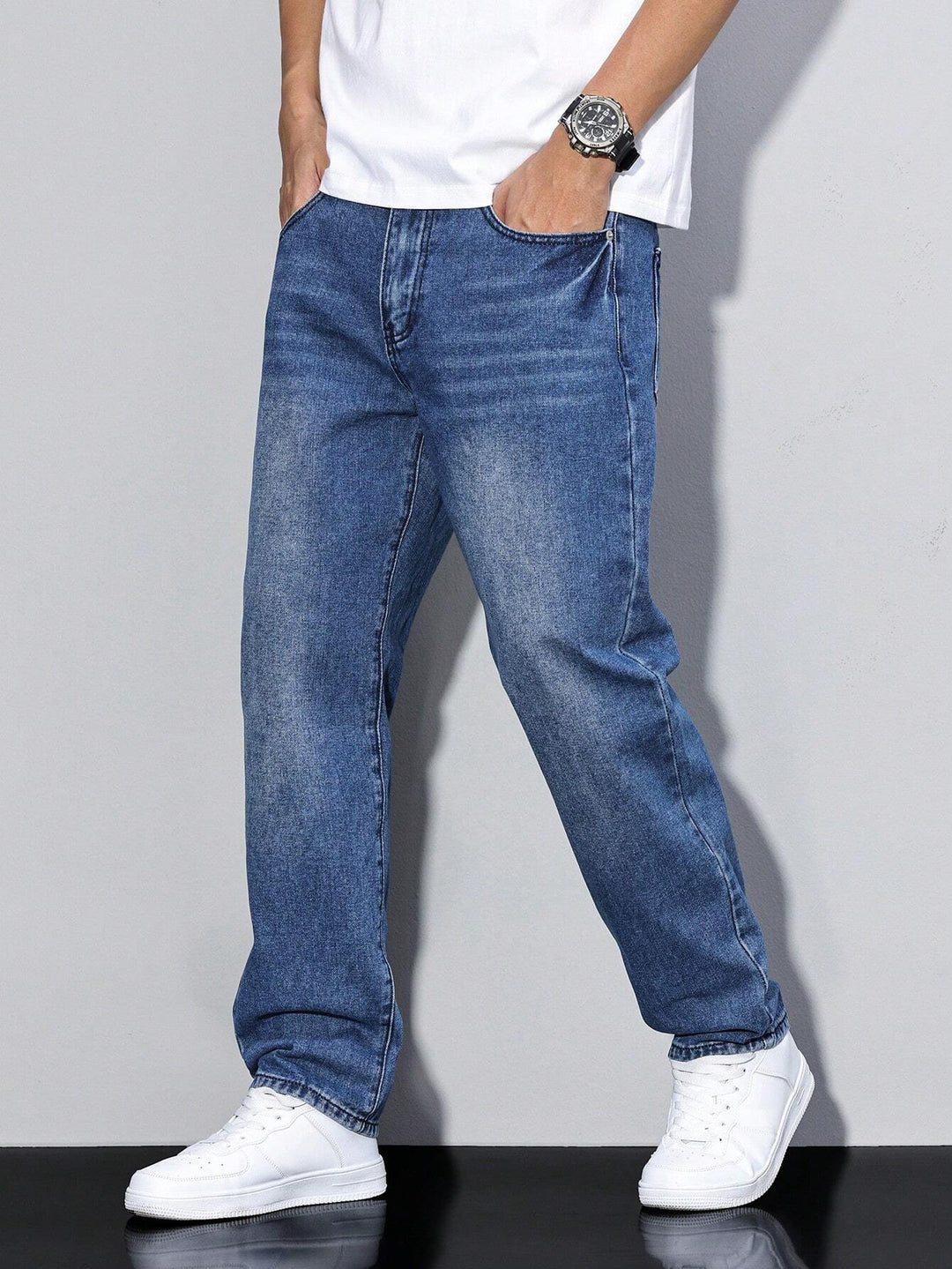 Men's Baggy Wide-Leg Denim Jeans