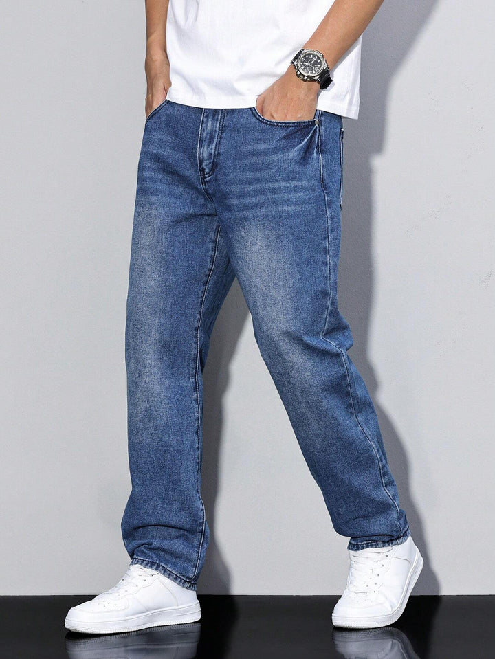 Men's Baggy Wide-Leg Denim Jeans
