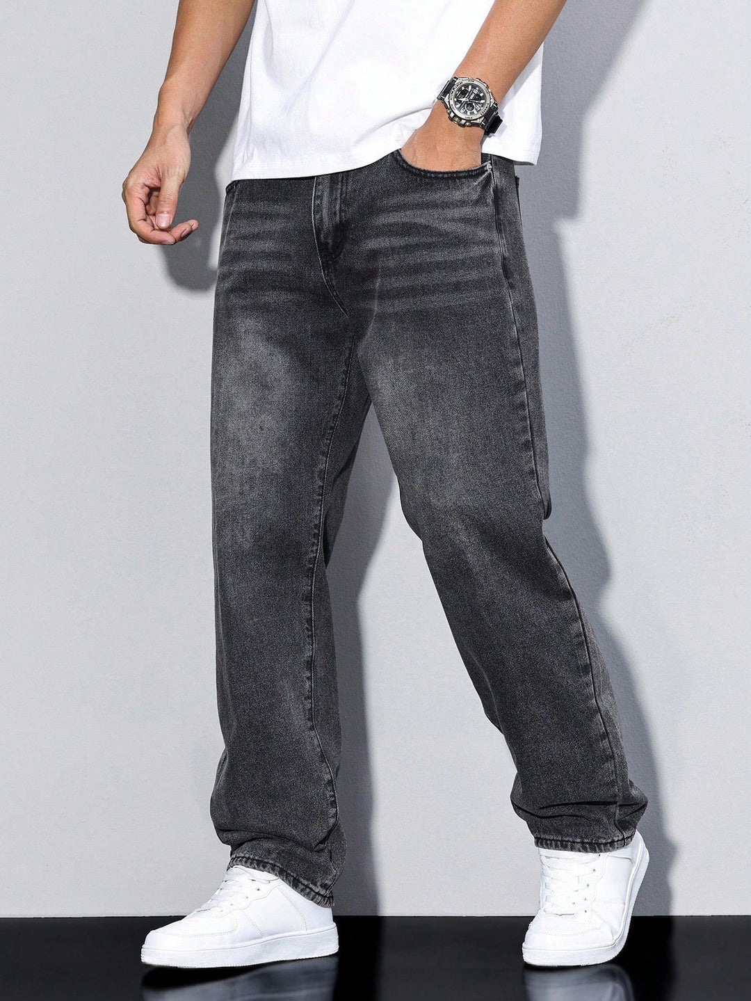 Men's Baggy Wide-Leg Denim Jeans
