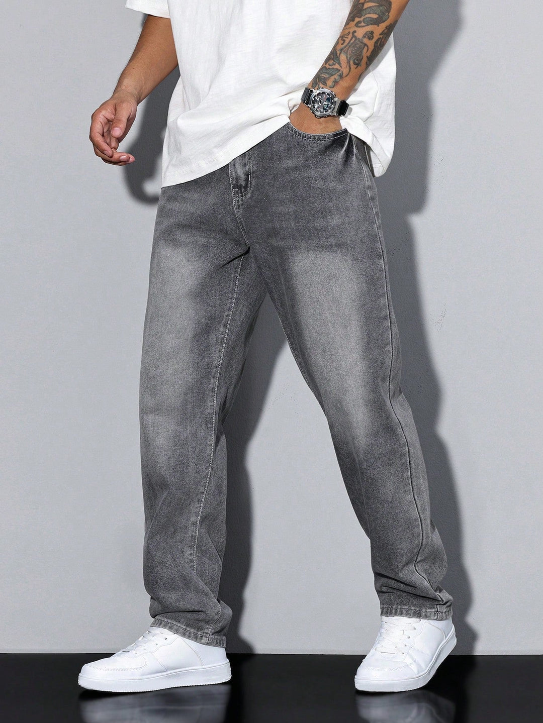 Men's Baggy Wide-Leg Denim Jeans