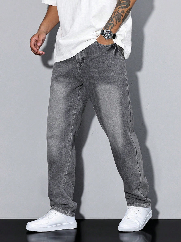 Men's Baggy Wide-Leg Denim Jeans