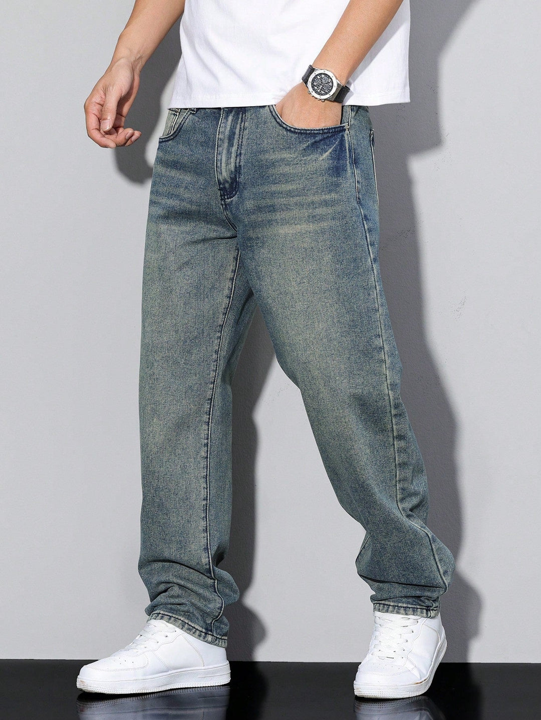Men's Baggy Wide-Leg Denim Jeans