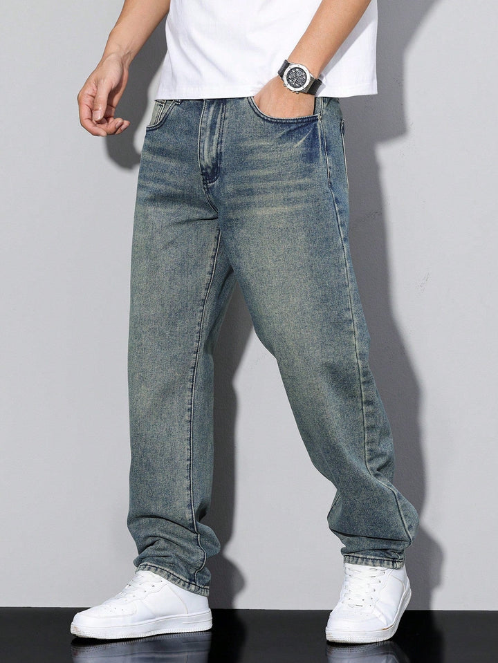 Men's Baggy Wide-Leg Denim Jeans